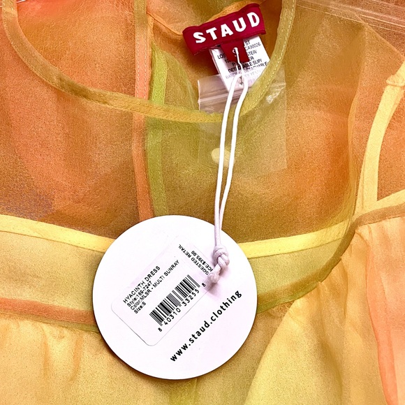 🌺🎉HP🎉🌺 NWT Staud Hyacinth Organza Tiered Maxi Dress Multi Sunray - Picture 15 of 16